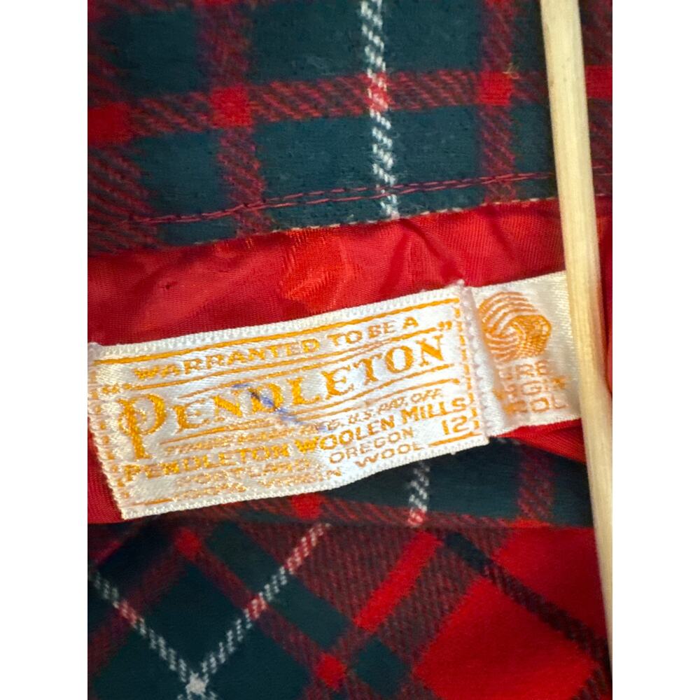 Pendleton Vintage Red Plaid Wool Skirt Womens 12 Tartan Christmas Xmas Holidays - Picture 4 of 6